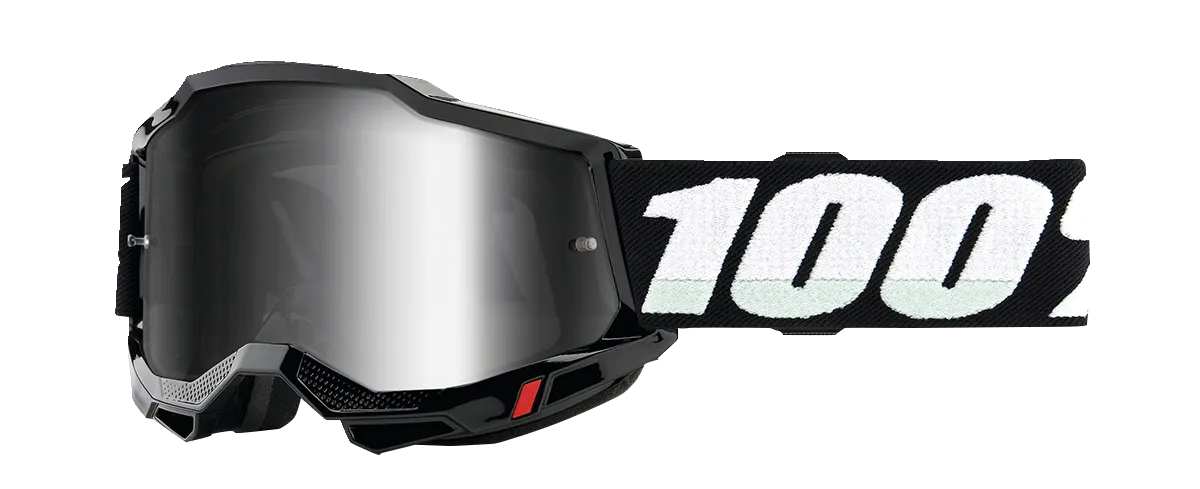 100% Accuri 2 Junior Goggles - Black - Silver Mirror 50025-00010