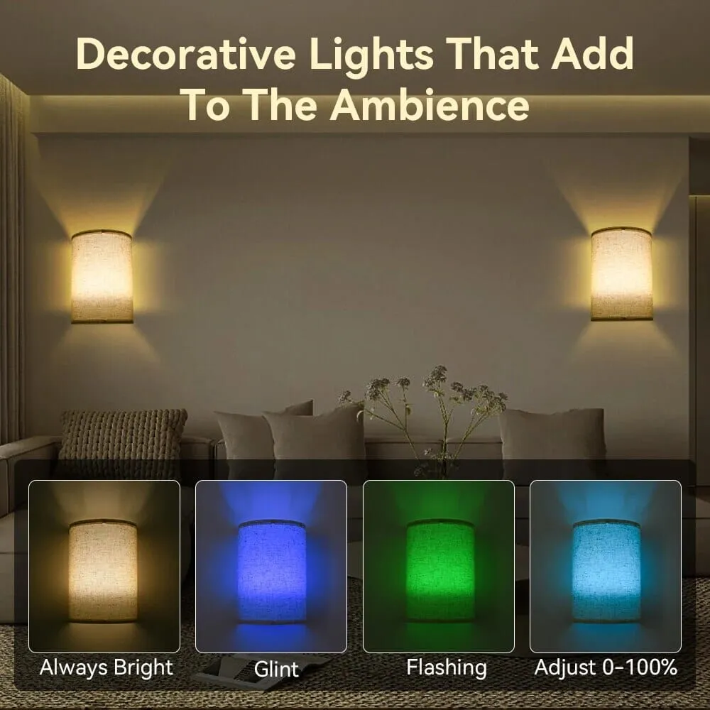 2-Pack: Magnetic Wireless Wall Sconce Lighting