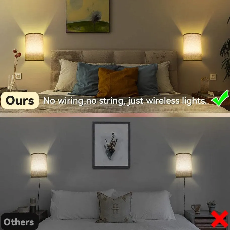 2-Pack: Magnetic Wireless Wall Sconce Lighting