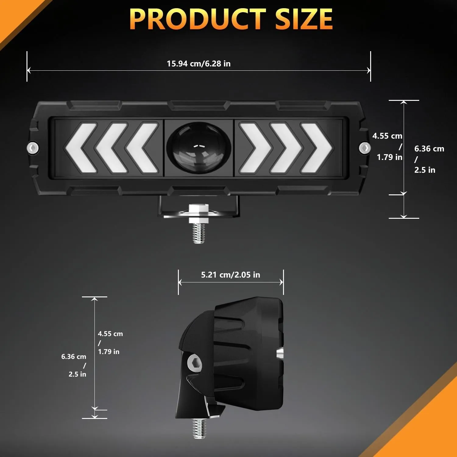 6 Inch Arrow Monocular Spotlight | Black