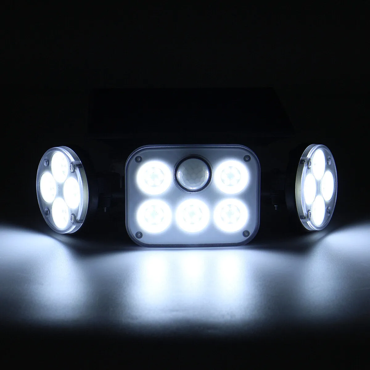 70COB/70LED/78LED Solar Motion Sensor Outdoor Security Light, 3-Head Waterproof Wall Lamp Floodlight