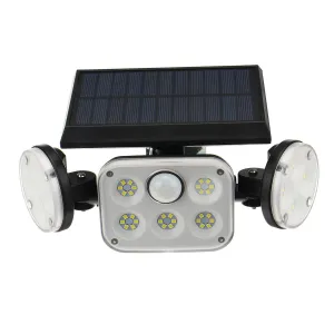 70COB/70LED/78LED Solar Motion Sensor Outdoor Security Light, 3-Head Waterproof Wall Lamp Floodlight
