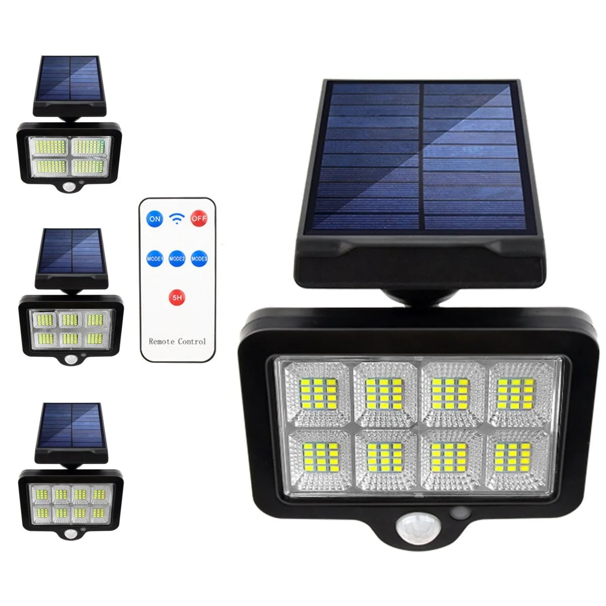 96/120/160 LED Solar Motion Sensor Security Wall Lamp Floodlight with Remote Control