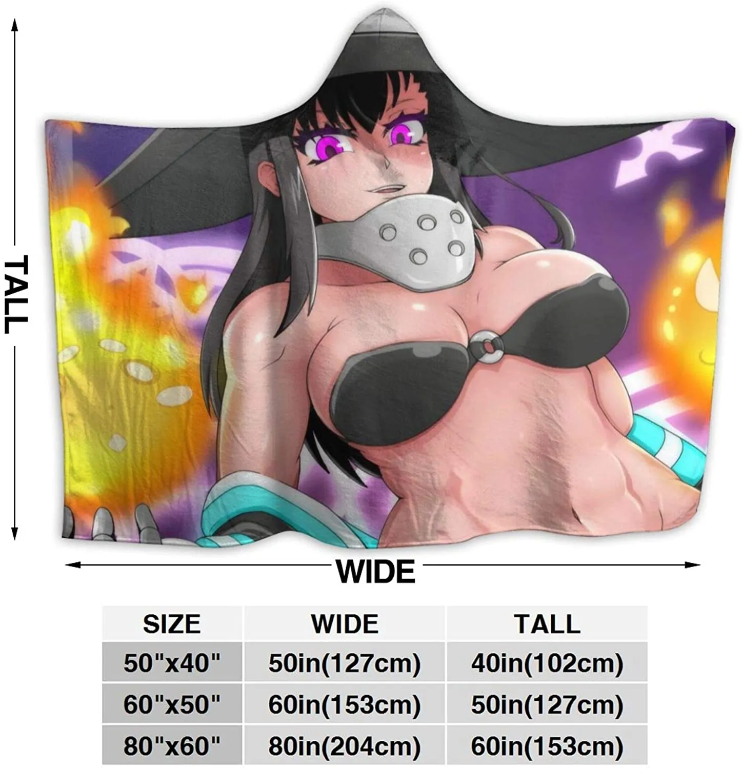 Anime Fire Force Hooded Blanket - Warm Flannel Blanket