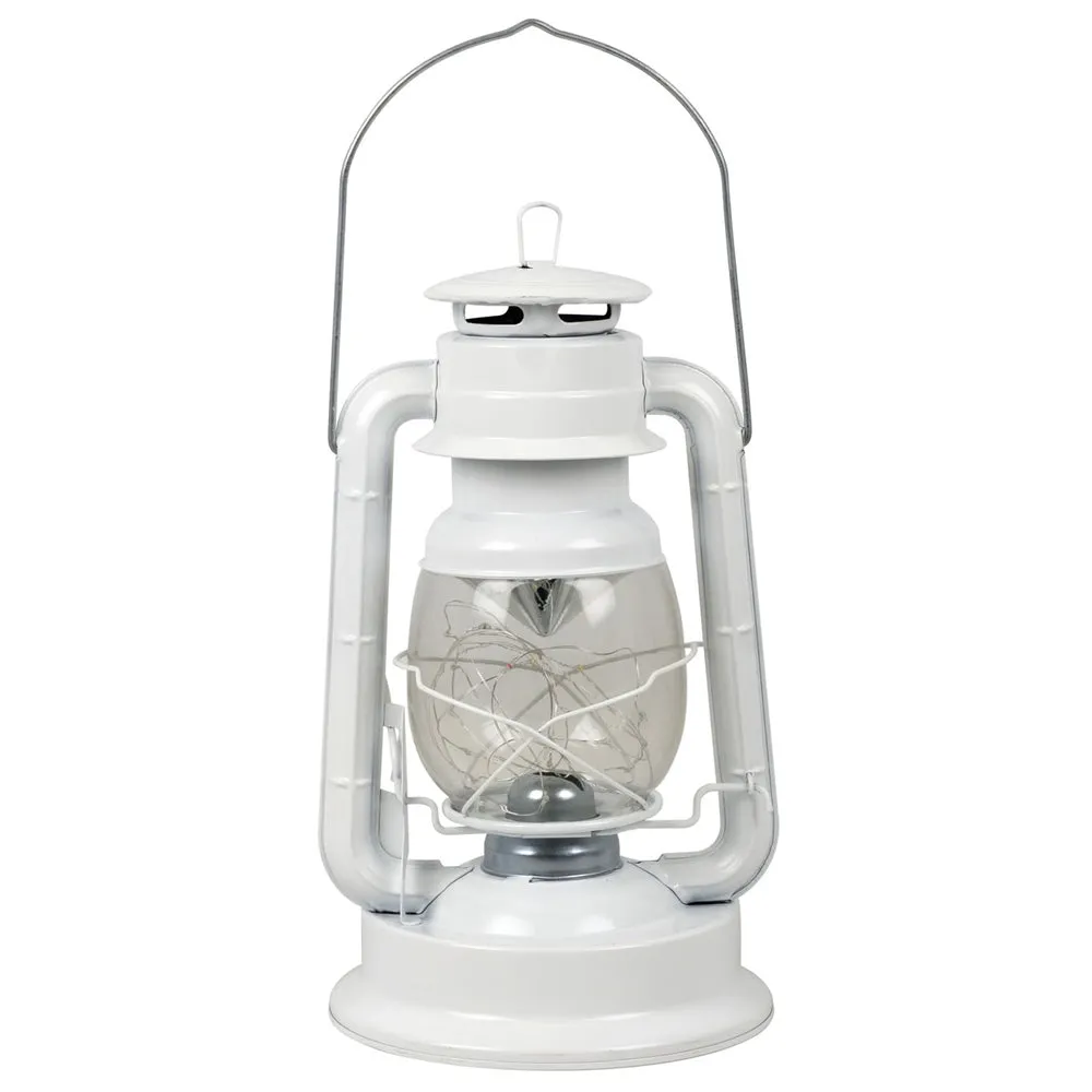 Antiqued Vintage Lantern Camping Hurricane Emergency 18-LED White Lamp w/ Dimmer