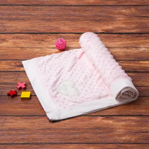 Baby Moo Heart Full Of Dreams Soft Reversible Bubble Blanket Pink