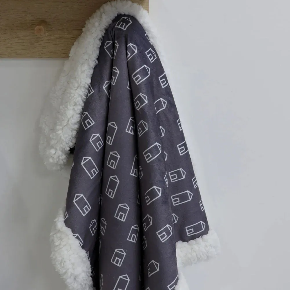 Bubba Blue Nordic Lamb Fleece Cuddle Blanket Charcoal