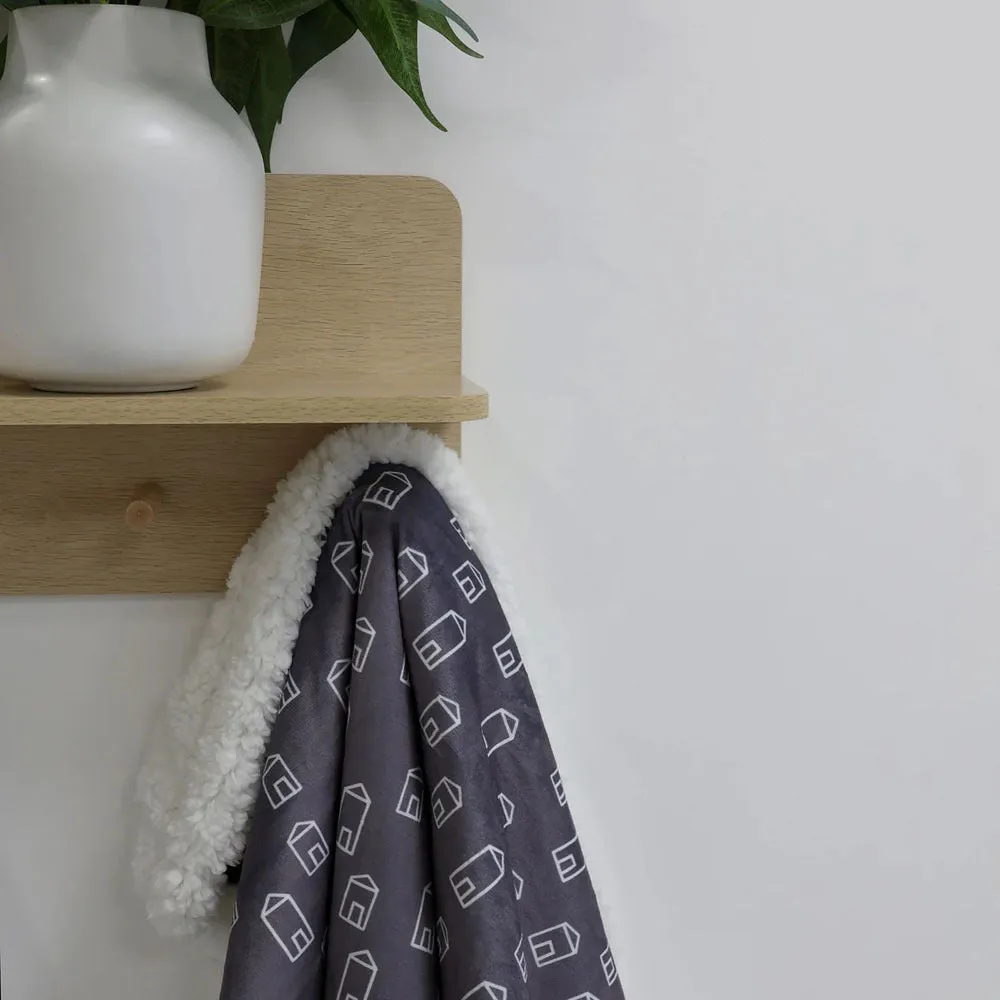 Bubba Blue Nordic Lamb Fleece Cuddle Blanket Charcoal