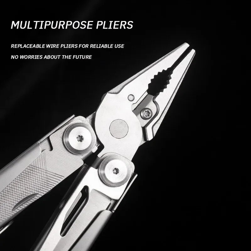 Compact Multifunctional Pliers with Folding Knife and Wrench