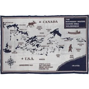 Factory Second BWCA Map Wool Throw Blanket