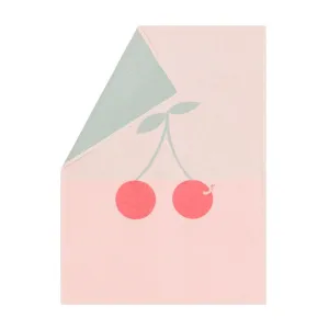 Fussenegger LILI baby blanket  Cherries with Worm Embroidered 70X90cm