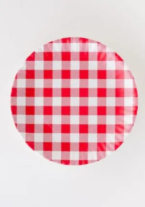 Gingham "Paper" Plates set of 4