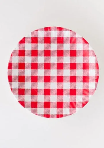 Gingham "Paper" Plates set of 4