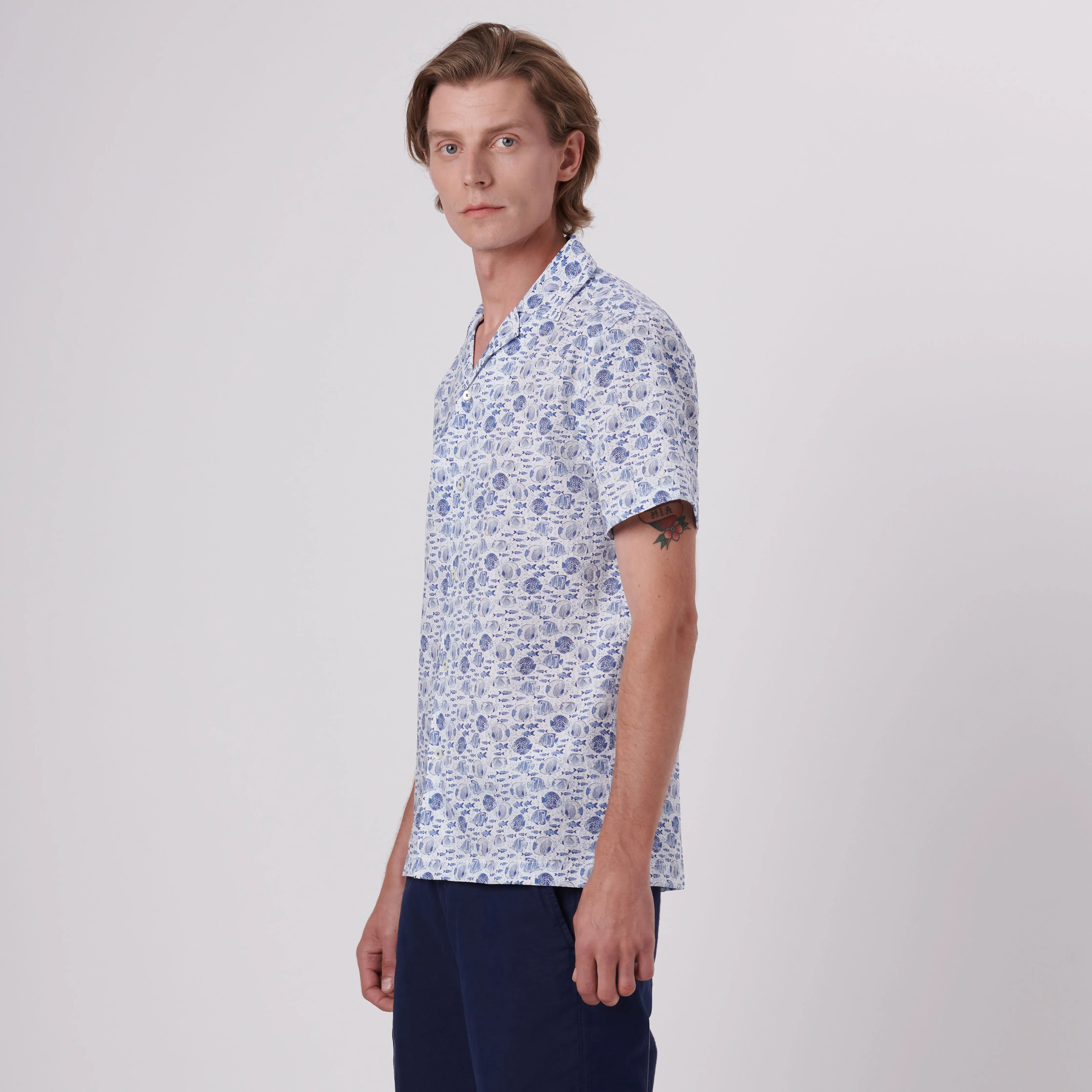 Jackson Fish Print Short Sleeve Shirt