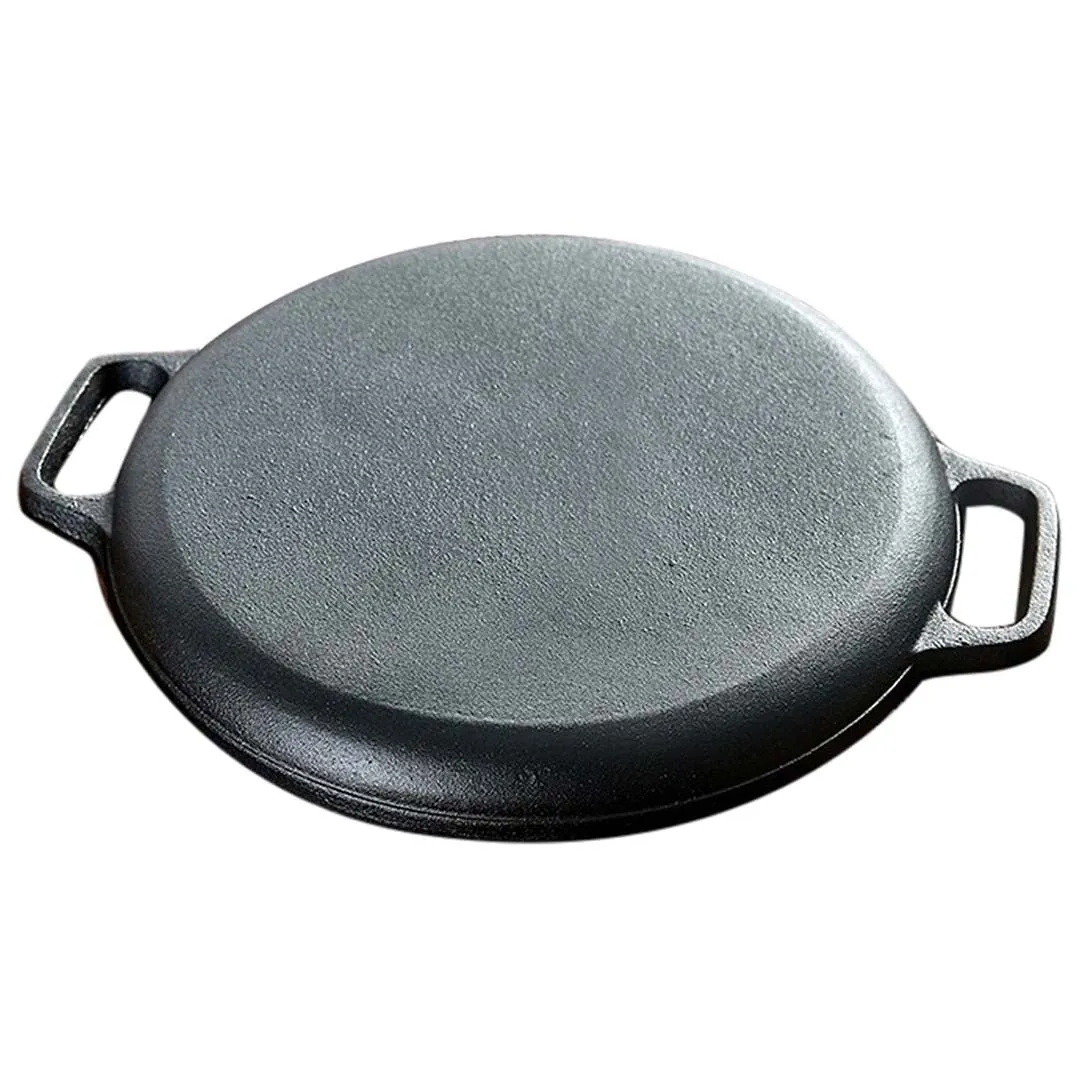 NNEAGS Dual Burners Cooktop Stove, 30cm Cast Iron Frying Pan Skillet and 28cm Induction Casserole