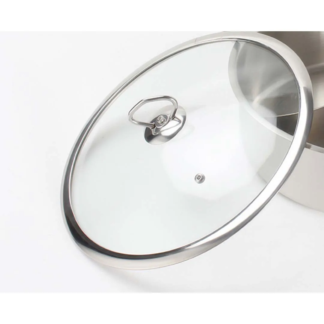 NNEAGS Dual Burners Cooktop Stove, 30cm Cast Iron Frying Pan Skillet and 30cm Induction Casserole