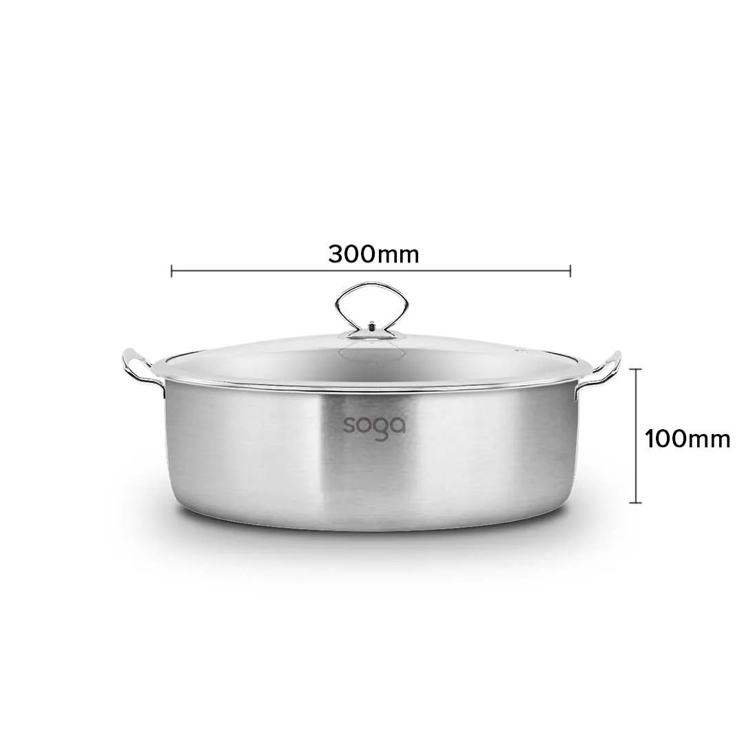 NNEAGS Dual Burners Cooktop Stove, 30cm Cast Iron Frying Pan Skillet and 30cm Induction Casserole