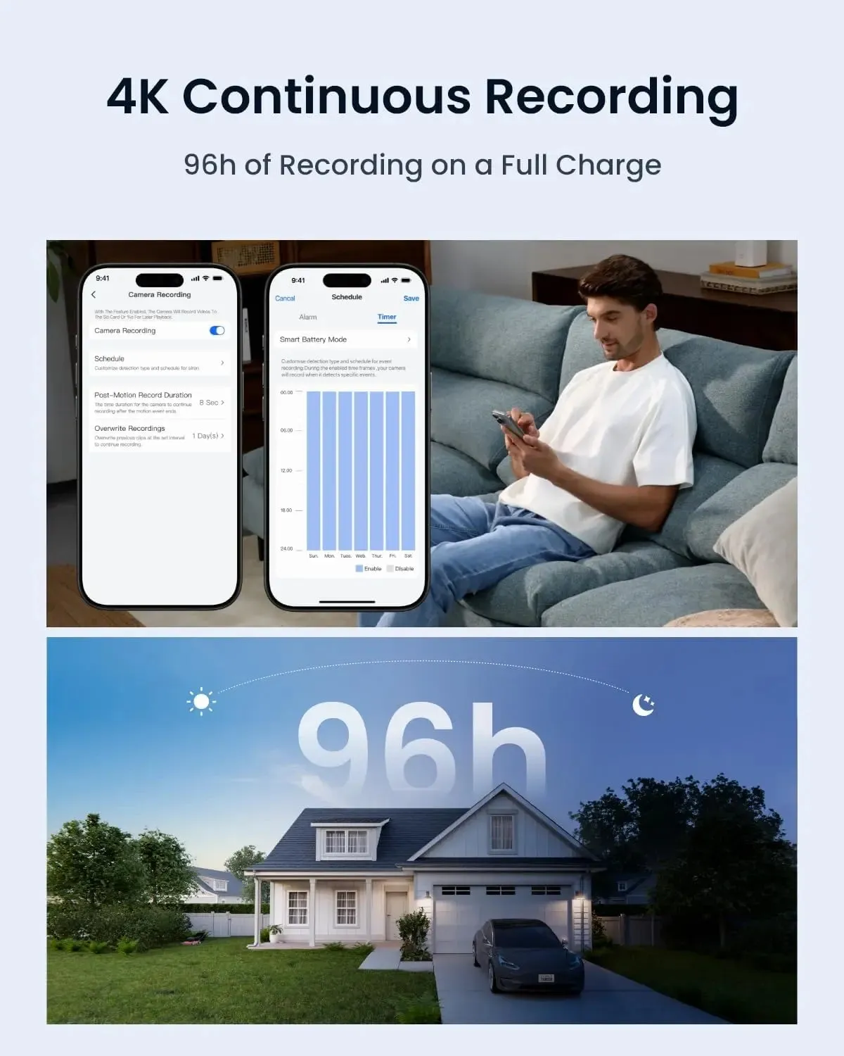 Reolink 4K Security Camera Outdoor Wireless Altas PT Ultra Solar Panel, Rechargeable Battery, F1.0, 2.4/5GHz Dual-Band Wi-Fi 6, 355°Pan & 90°Tilt, Smart Detection, Support up to 512GB microSD Card