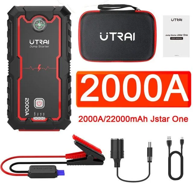UTRAI 2000A Jump Starter Power Bank Portable Charger Starting Device For 8.0L/6.0L Emergency Car Battery Jump Starter