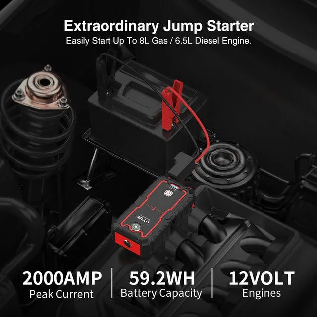 UTRAI 2000A Jump Starter Power Bank Portable Charger Starting Device For 8.0L/6.0L Emergency Car Battery Jump Starter