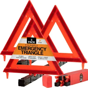Xpose Safety Reflective Emergency Triangles 3 Pack